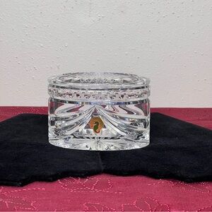 Waterford Crystal Overture Oval Trinket Jewelry Box w/ Lid ~ 5" x 3" x 3 1/4"
